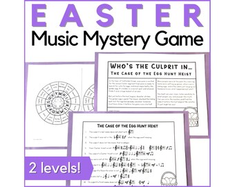 Ostermusik Mystery Game - Druckbare Ostermusik Aktivität für die Mittelstufe Musikklasse, Band, Oster Klavierunterricht oder Homeschool