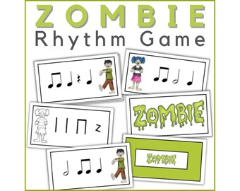 Rhythm Card Game for Half Note, Quarter Rest, Eighth Notes - Halloween ...