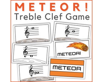 Spel voor het lezen van noten met solsleutel - Elementaire muziekcentra Activiteit voor noten: METEOR!