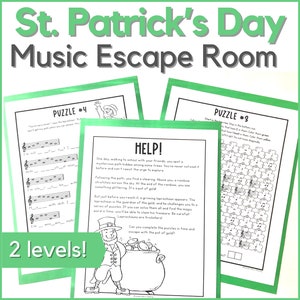 St. Patrick&#39;s Day Music Escape Room Game - Printable Activity for March Music Class, Homeschool, or Piano Lessons
