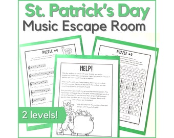 St. Patrick's Day Music Escape Room Game - Printable Activity for March Music Class, Homeschool, or Piano Lessons