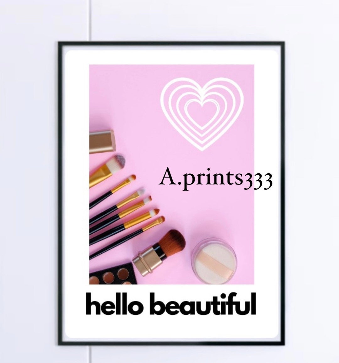 Hello Beautiful Wall Poster, Poster for Girls Room, Pretty Pink Poster ...