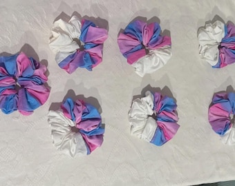 Handmade Colorful Scrunchies  Set Of 7