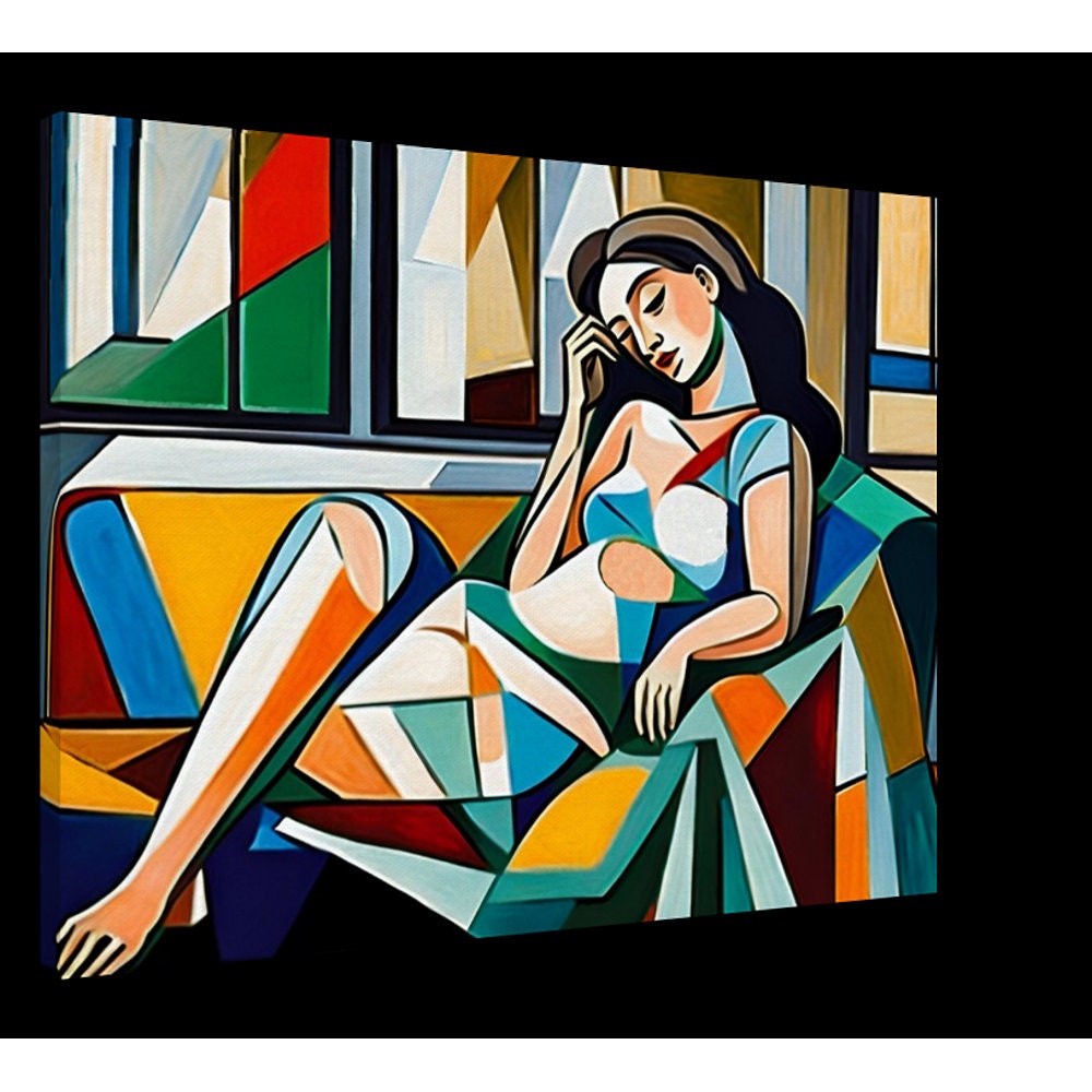 Reclining Woman Series Cubism 06 Print on Canvas Etsy