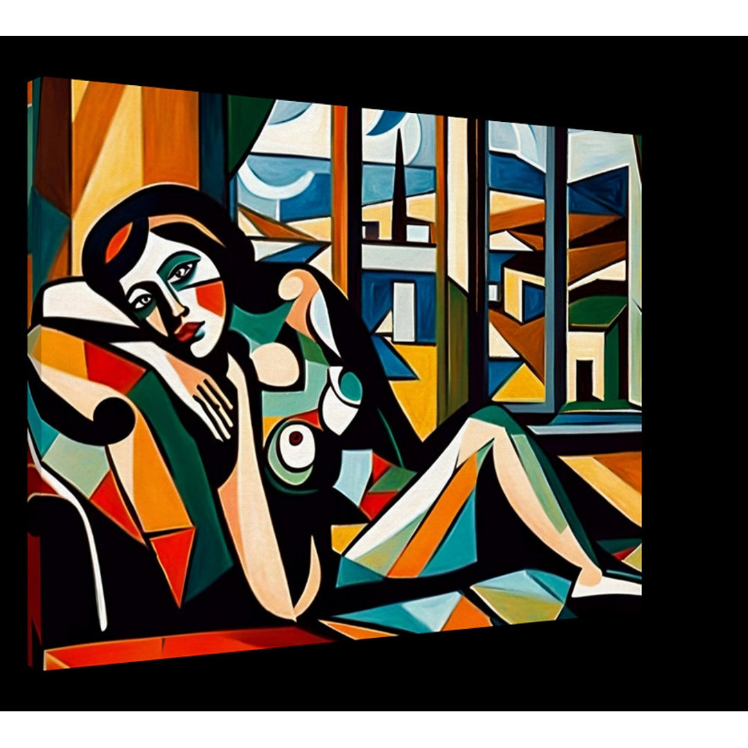 Reclining Woman Series Cubism 02 Print on Canvas Etsy
