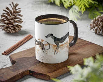 Artsy Greyhound Mugs, Ceramic Mug 11oz