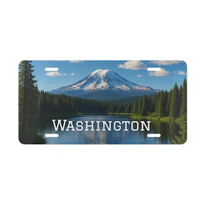 Washington Vanity Plate for Home Decor, Car Lovers Gift, Custom Washington License Plate, Unique Wall Art, Road Trip Keepsake, Scenery