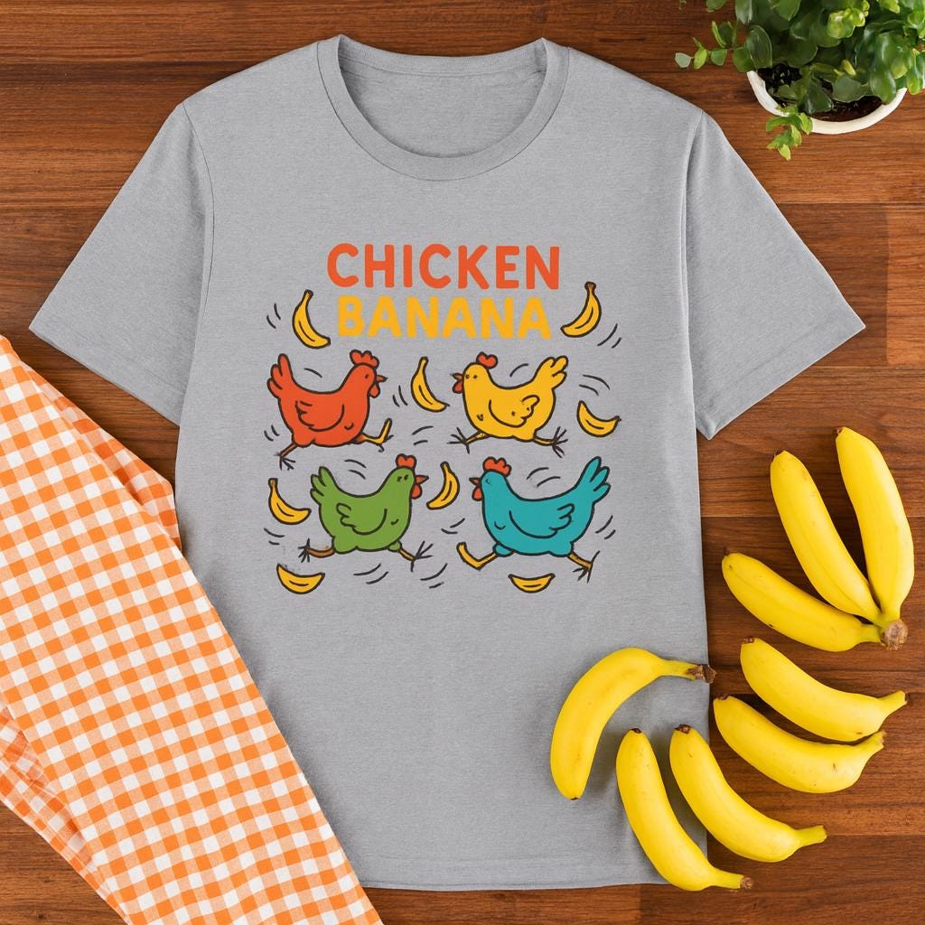 T-shirt Humoristique "Chicken Banana" - Homme - Multicolore - Neuf Avec étiquettes
