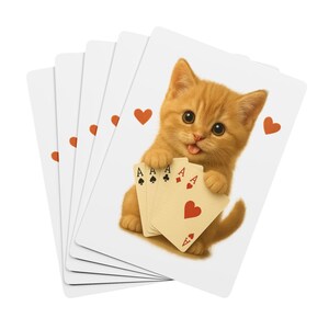 Cute Cat Poker Playing Cards | Standard Deck with Acrylic Box