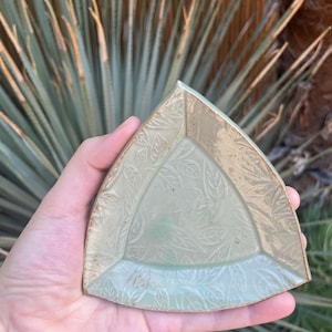Handmade Ceramic Trinket Dish, Ring Dish, Catch All, Tray, Leaves, Cottagecore