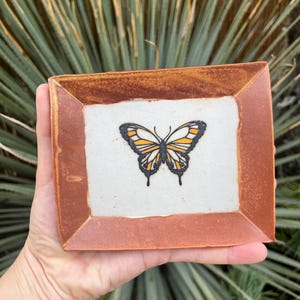 Handmade Ceramic Trinket Dish, Ring Dish, Catch All, Tray, Butterfly, Cottagecore