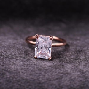 Radiant Cut Lab Grown Diamond Hidden Halo Solitaire Engagement Ring, 14K Solid Gold IGI Certified Radiant Diamond Ring,Anniversary Ring