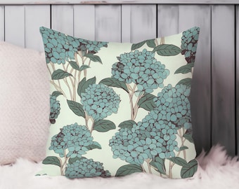 Botanical Throw Pillow Soft Cushion Cover Botanical Dreams Leaves Plants Modern Square Decorative Accent Pillowcase Gift, Blue, Green