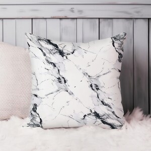 Gray Geode Throw Pillow Soft Cushion Cover Gray Marble Geode Square Decorative Pillowcase Gift Gray, White