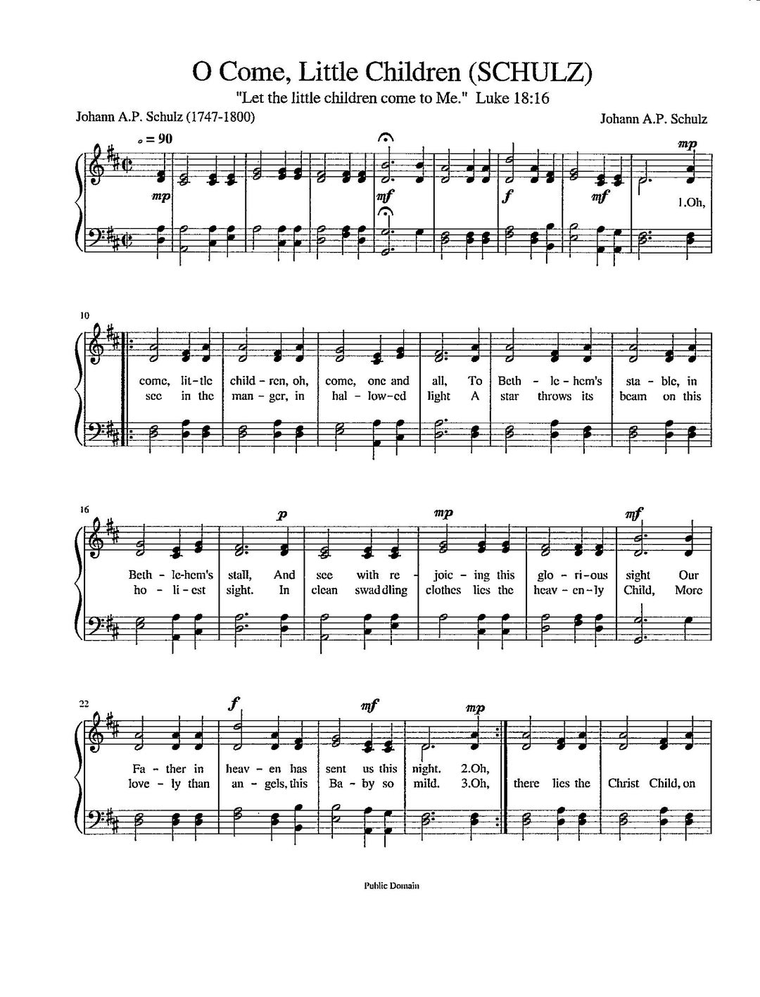 O Come, Little Children - Digital Download Christmas Hymn for Piano and ...