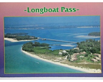 Postcard - Longboat Pass Florida Aerial View Photo by M. Traver Card #270