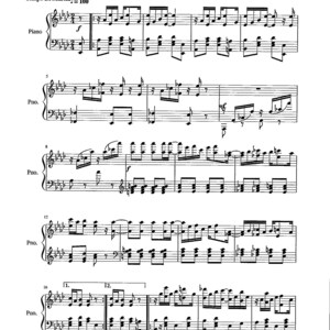 Maple Leaf Rag by Scott Joplin - Digital Download Piano Solo Sheet Music - Key of A Flat