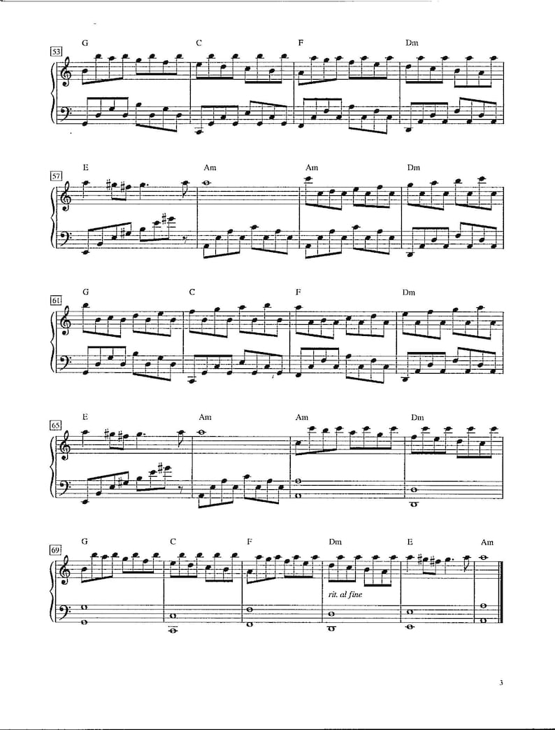 Passacaglia - Piano Solo - Late Intermediate Printable Download - Etsy