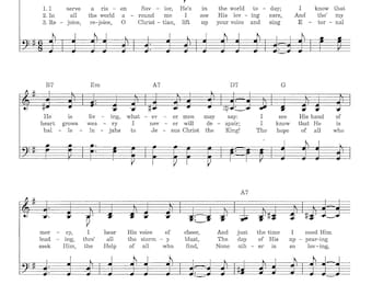 He Lives - Digital Easter Hymn Tune for Piano with Lyrics - Key of G