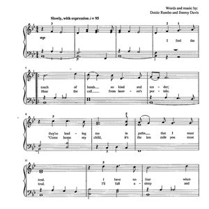 Sheltered in the Arms of God - Digital Printable Hymn Tune for Piano and Voices - Key of B Flat