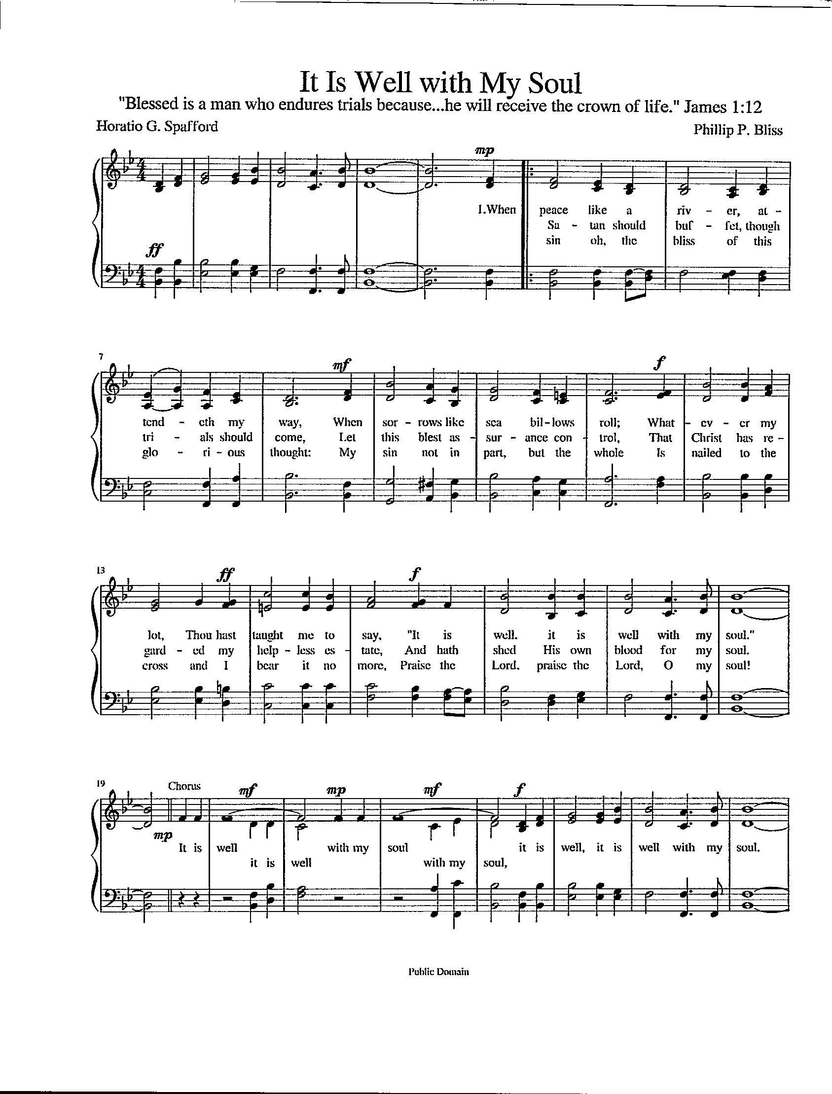 It is Well With My Soul - Digital Download Hymn Tune for Piano With ...