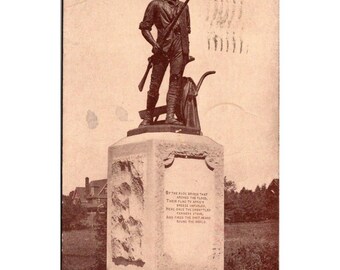 Postkarte - Statue of The Minute Man - Geteilte Rückseite #251