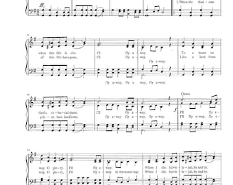 I&#39;ll Fly Away - Digital Hymn Download for Piano with Verses - Key of G