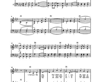 Because He Lives Piano Solo Digital Hymn Tune Sheet Music Key of A Flat