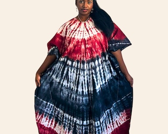 African handmade dress, batik, boubou, indigo, makeba