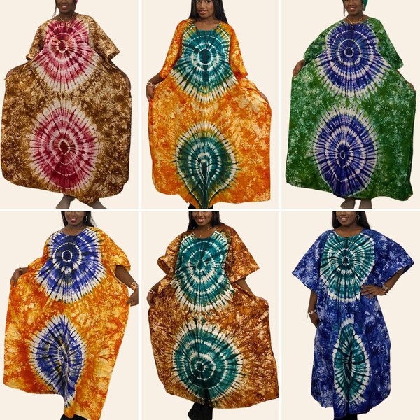 Robe africaine, batik, boubou, indigo, makeba