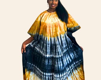 African handmade dress, batik, boubou, indigo, makeba