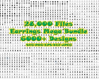 Laser Cutting 28000 Mega Earring files, earring svg template, laser cut earring, Svg Bundle, Silhouette - Cricut - Digital File