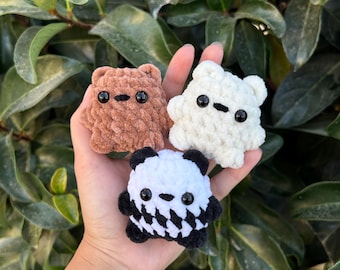 We Bare Bears Crochet Plushie, Ice Bear, Grizz, Panda, Amigurumi