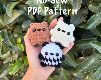 No-Sew Bear Pattern, No Sew PDF Pattern,Panda Crochet Pattern,Ice Bear Crochet Pattern,Grizzly Bear Crochet Pattern, Polar Bear, No Sew