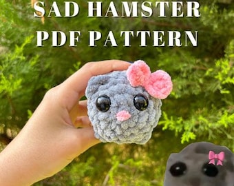 Modèle au crochet de hamster triste, modèle de hamster triste, modèle de hamster triste tiktok, modèle meme de hamster triste, modèle de crochet de hamster