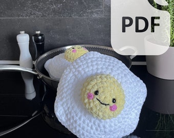 Spiegelei Plüschtier Häkelanleitung: Anfängerfreundlich, Amigurumi (PDF Download)