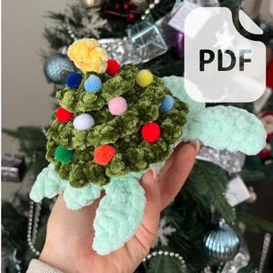 Christmas Tree Turtle Crochet Pattern: No Sew Amigurumi (PDF Download)