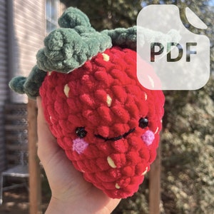 Crochet Strawberry Amigurumi Pattern: Beginner Friendly Plush Toy (PDF Download)