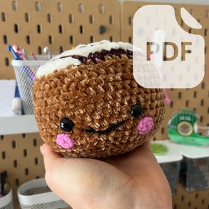 Pattern Crochet Cinnamon Roll Plushie | PDF Download Beginner Friendly Amigurumi Breakfast Food Birthday Gift Idea Dessert