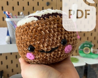 Pattern Crochet Cinnamon Roll Plushie | PDF Download Beginner Friendly Amigurumi Breakfast Food Birthday Gift Idea Dessert