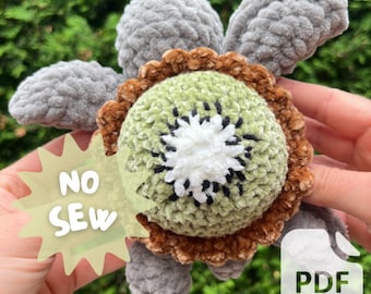 Kiwi Turtle Crochet Pattern: No Sew Amigurumi (PDF Download)