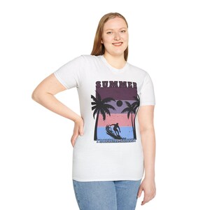 Tropical Sunset T-Shirt, Unisex Beach Tee, Summer Style Shirt, Casual Wear, Vacation Apparel, Festival Fashion