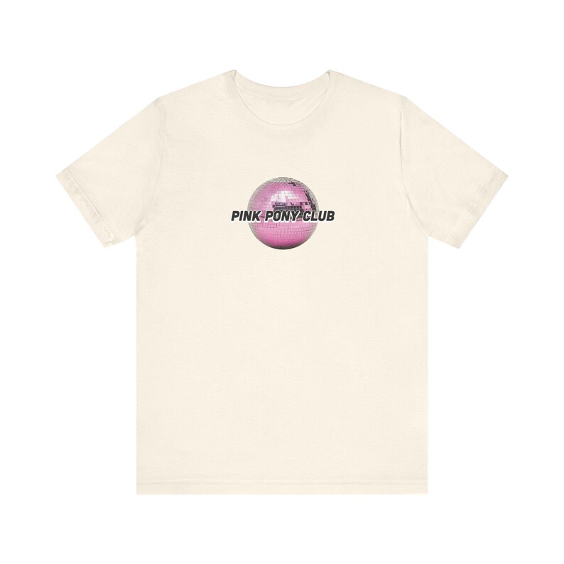 Pink Pony Club Fun Music Tees, Unisex Music Lover T-Shirt, Everyday Wear Tee, Cute Artist Fan Top Natural