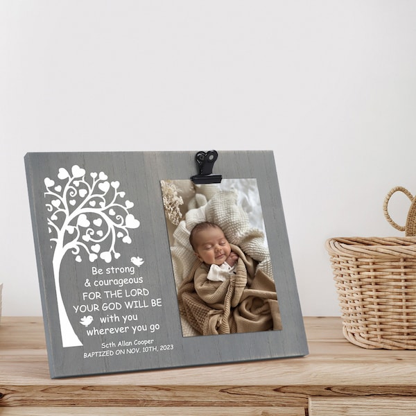 Baptism Wood Picture Frame Etsy