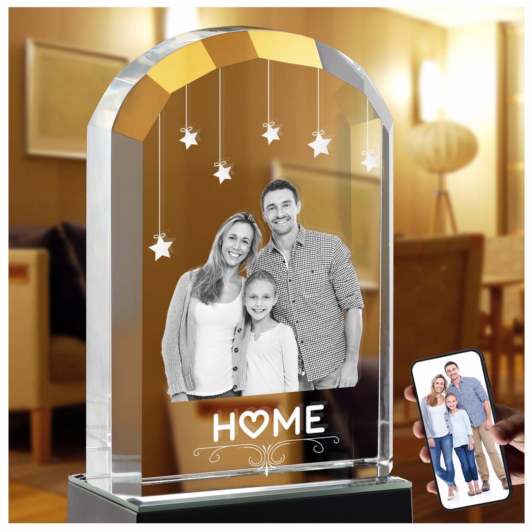 3D Photo Crystal, Personalized 3D Picture in Crystal, Customized Photo ...