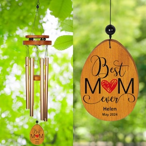Personalized Wind Chime Gift for Mom: Custom Outdoor Decor