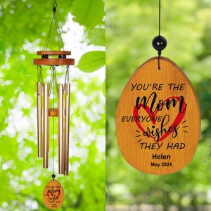 Custom Mom Wind Chime: Personalized Copper Garden Decor