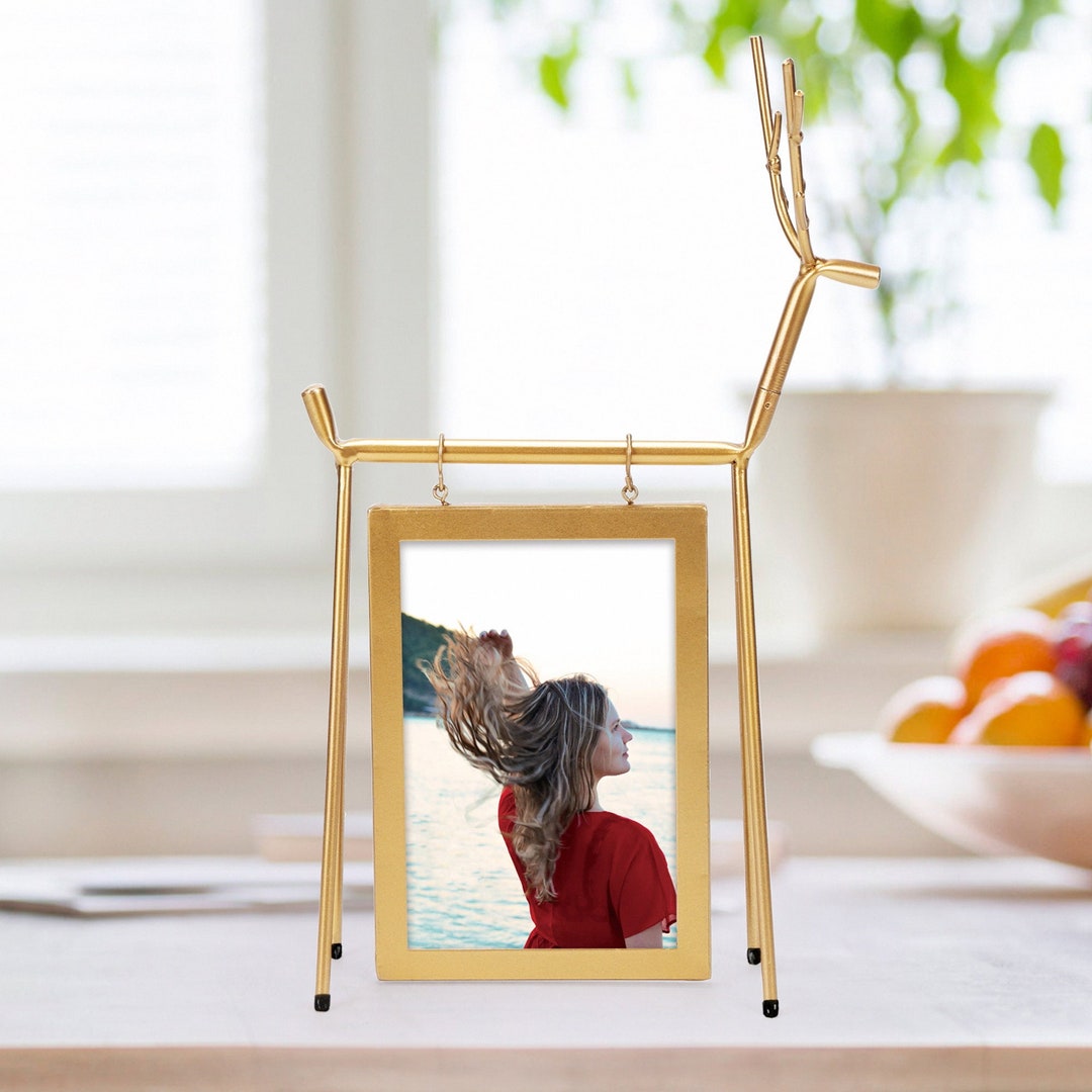 Gold Deer Photo Frame, Wedding Picture Frame, Wedding Gift for Couples ...