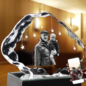 Personalized 3D Pet Portrait Crystal Using Pet Photo, 3D Crystal Photo, Custom Laser Etched Engraved Picture Crystal Lamp, Custom Pet Art