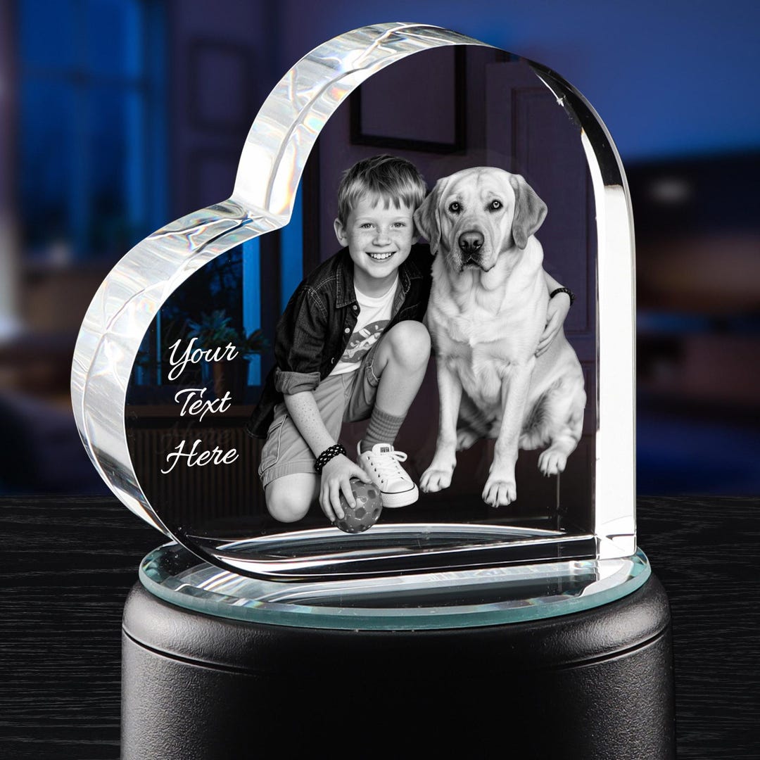 3D Dog Crystal Photo, Custom Pet Memorial Gift, Personalized Cat ...